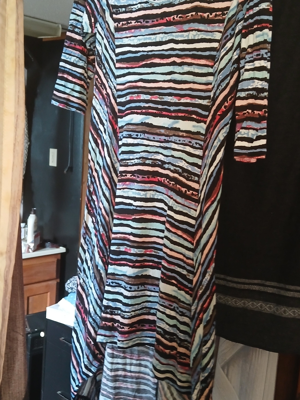 America Rag Black, White & Blue Striped High-Low Dress